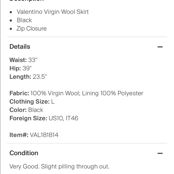 Valentino Black Wool Skirt - Picture 8 of 8